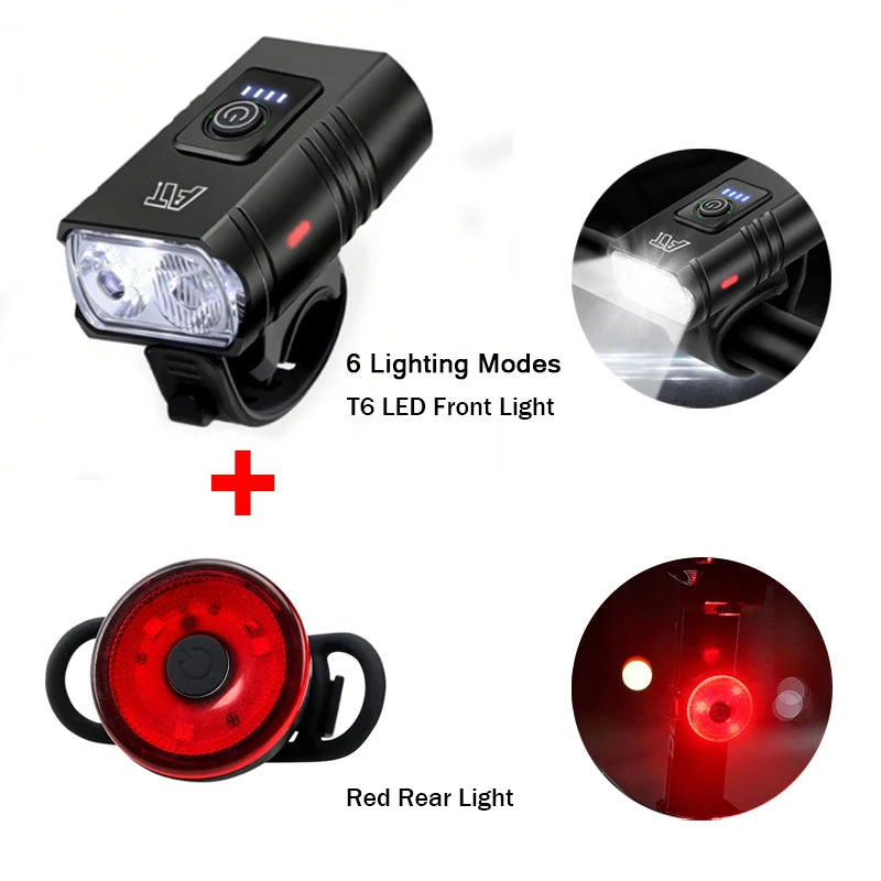 Dual T6 LED Bike Headlight – USB-C Rechargeable