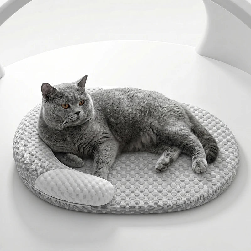 Cooling Oval Pet Bed – Ice Silk Mat for Dogs & Cats