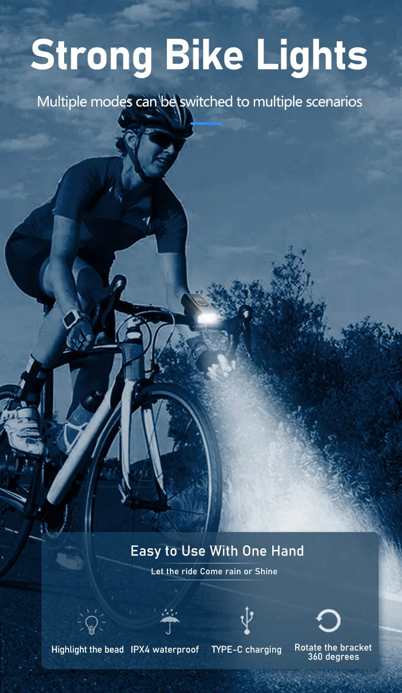 Dual T6 LED Bike Headlight – USB-C Rechargeable