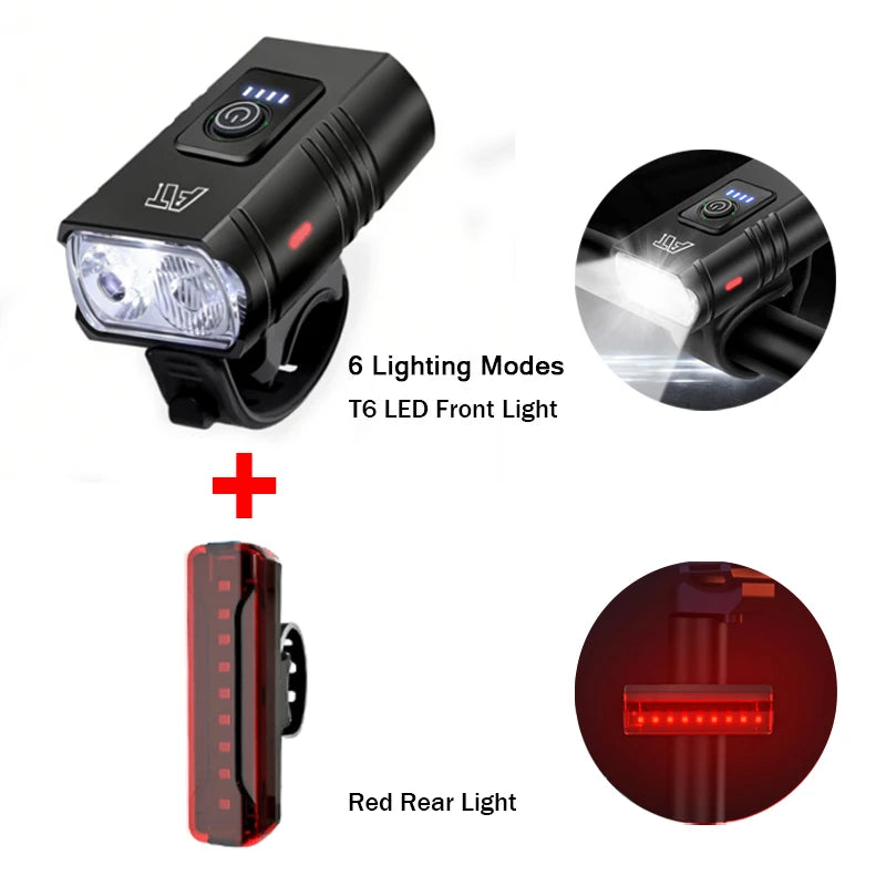 Dual T6 LED Bike Headlight – USB-C Rechargeable